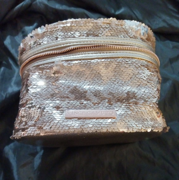 Vince Camuto Rose Gold Glittery Cosmetic Case, NWT - Picture 6 of 7